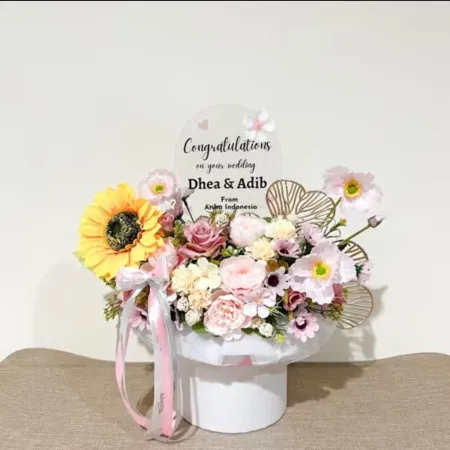Bloom Box Akrilik Ucapan Wedding Gunung Mas
